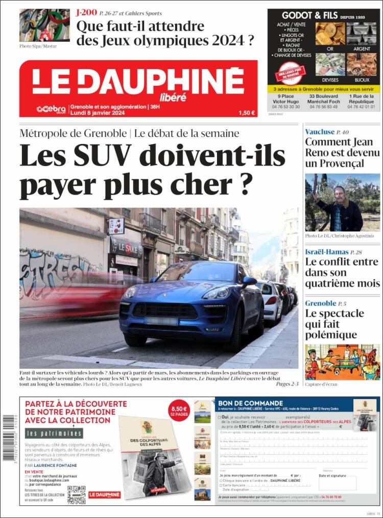 Portada de Le Dauphiné Libéré (Francia)