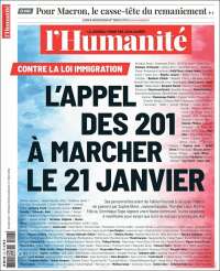 Portada de l'Humanite (France)