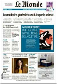 Portada de Le Monde (France)