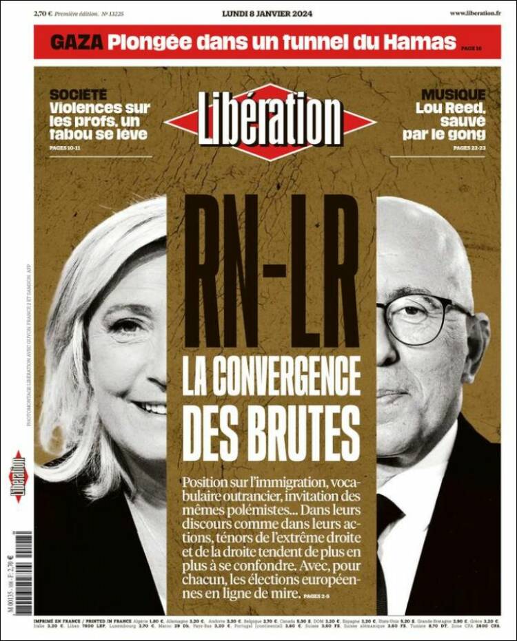 Portada de Libération (France)