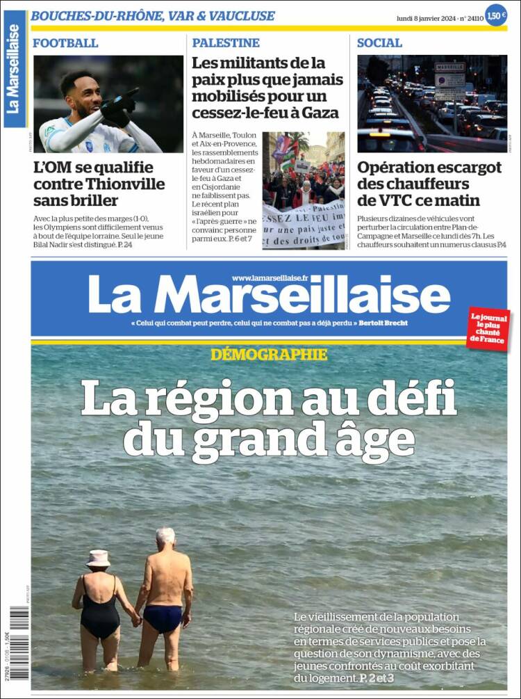 Portada de La Marseillaise (Francia)