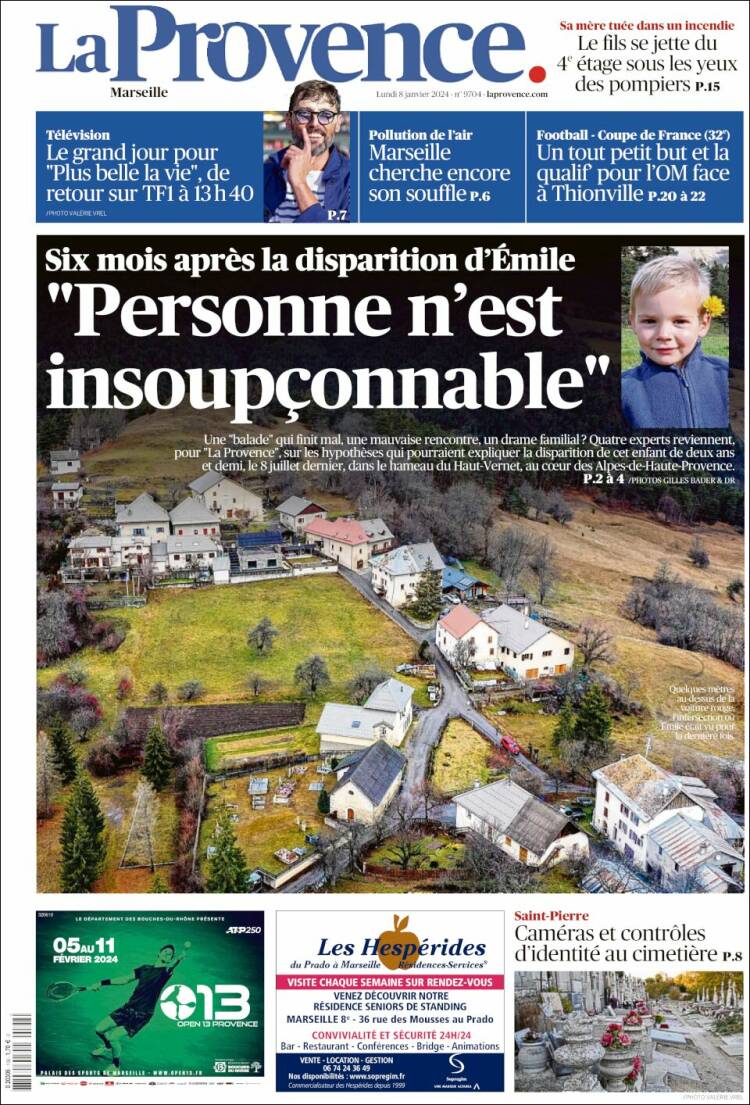 Portada de La Provence (Francia)