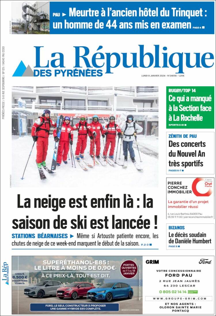 Portada de La République des Pyrénées (Francia)