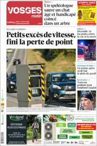 Portada de Vosges Matin (Francia)