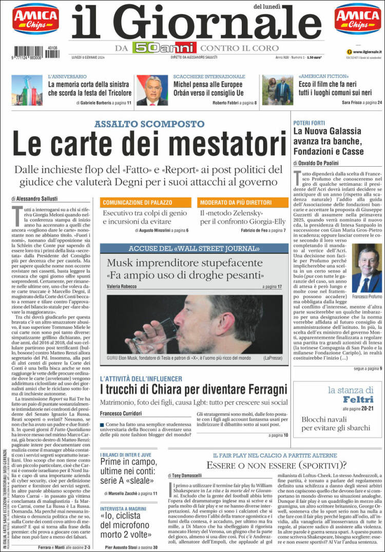 Portada de il Giornale (Italia)