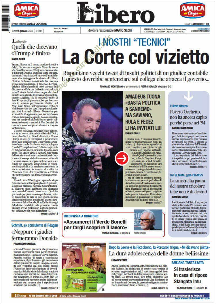 Portada de Libero (Italia)
