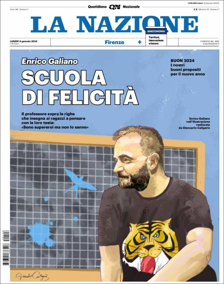 Portada de La Nazione (Italia)