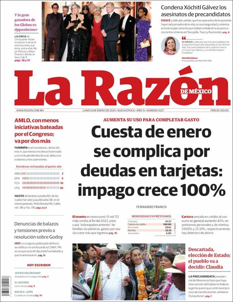 Portada de La Razón (México)
