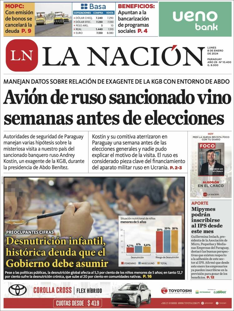 Portada de La Nación (Paraguay)