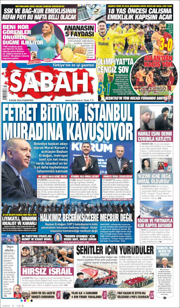 Portada de Sabah (Turqu&iacute;a)