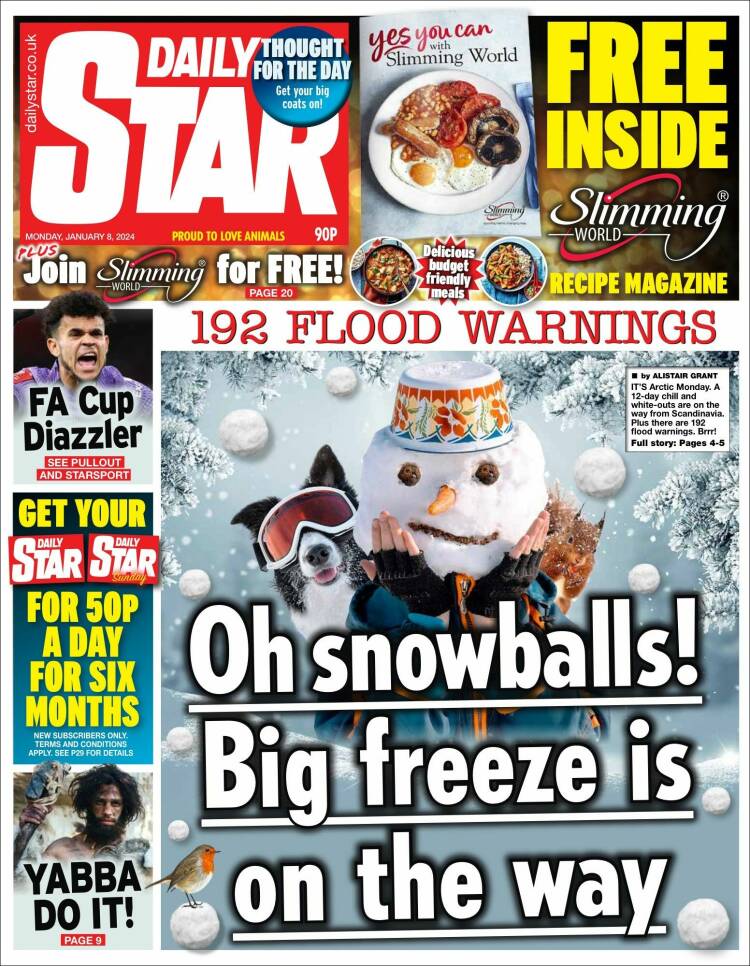 Portada de Daily Star (Reino Unido)