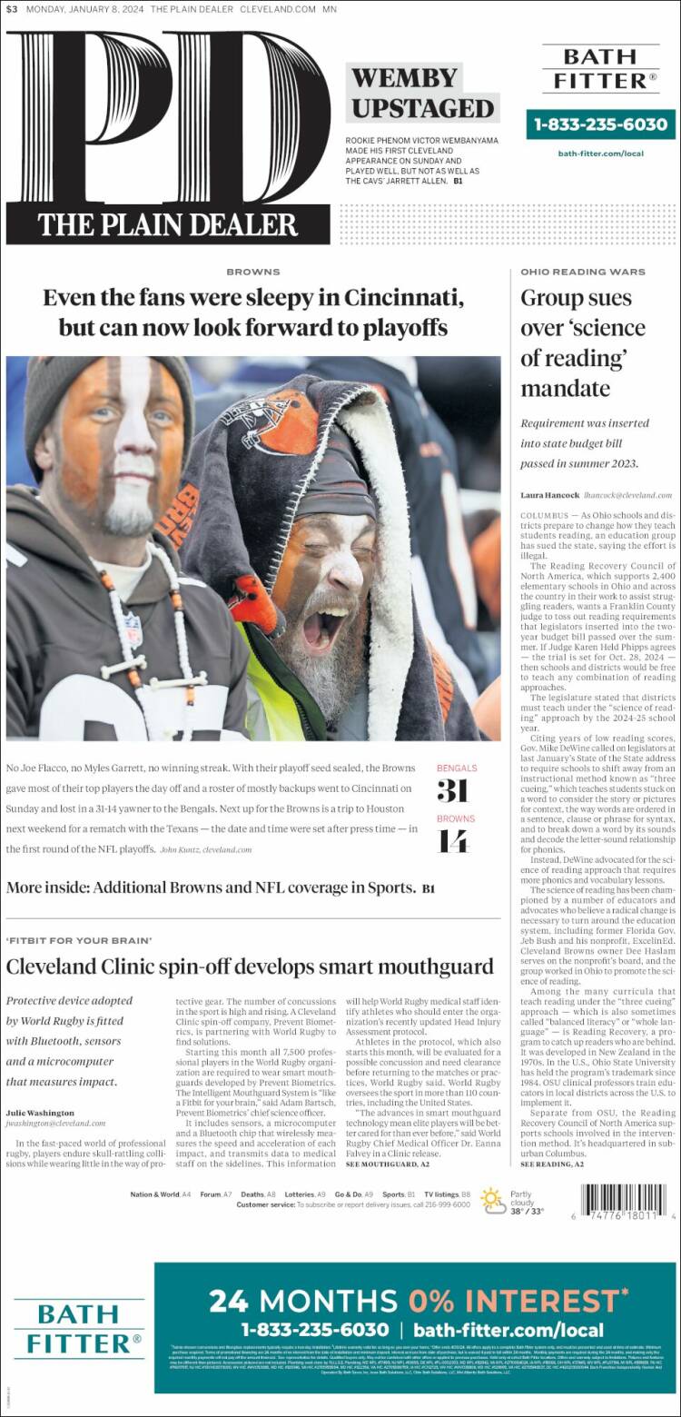 Portada de The Plain Dealer (USA)