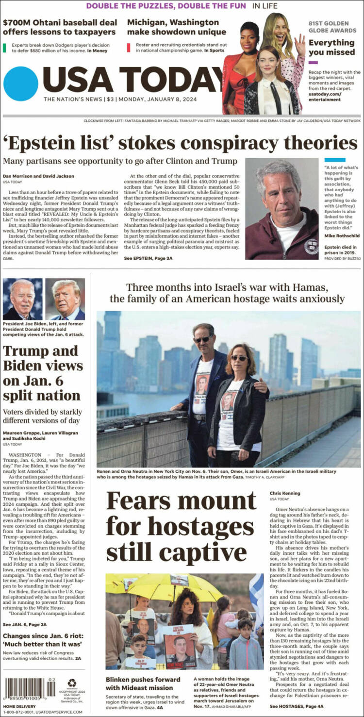 Portada de USA Today (USA)