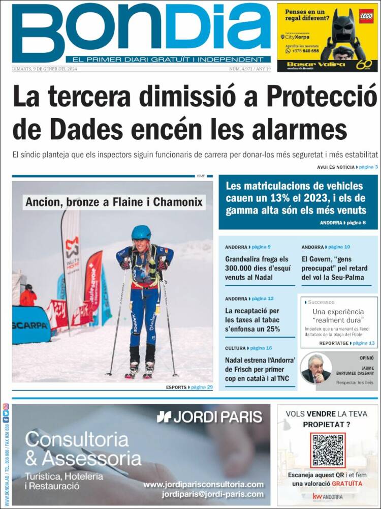 Portada de Diari Bondia (Andorra)