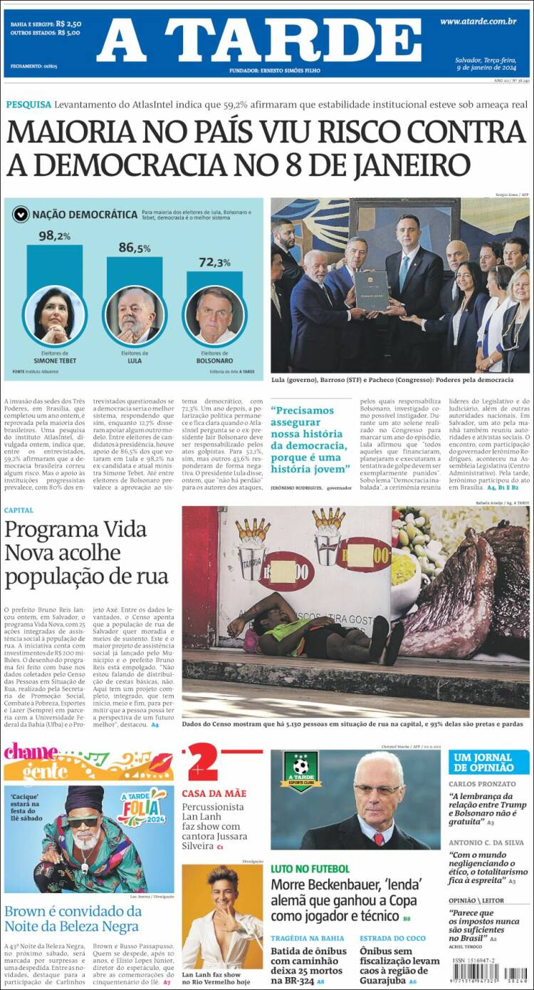 Portada de Diário A Tarde (Brasil)