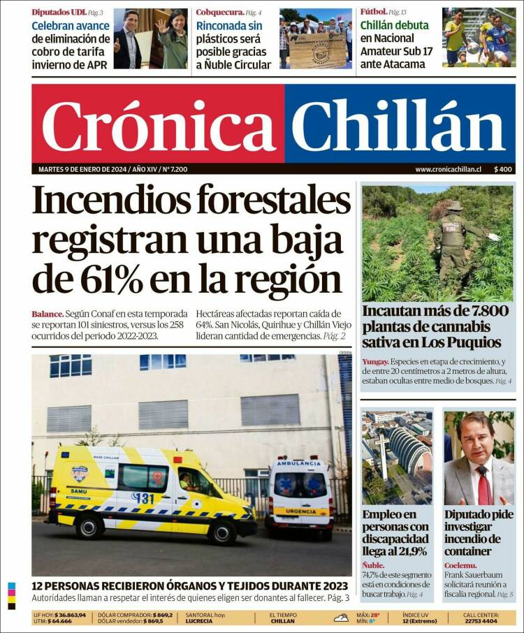 Portada de Crónica Chillán (Chile)
