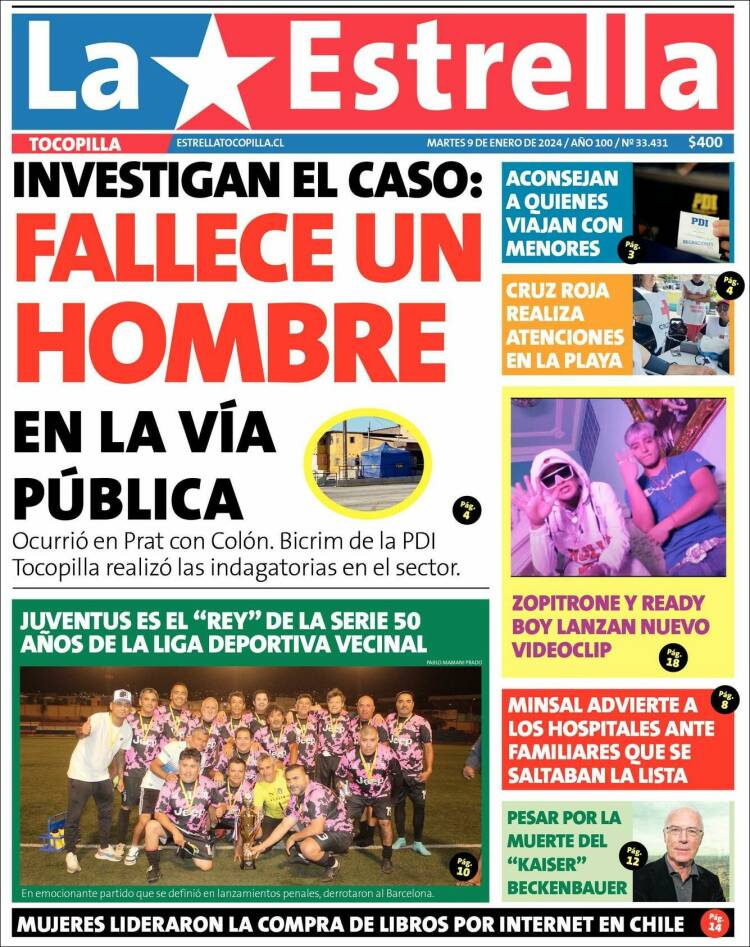 Portada de La Estrella de Tocopilla (Chile)