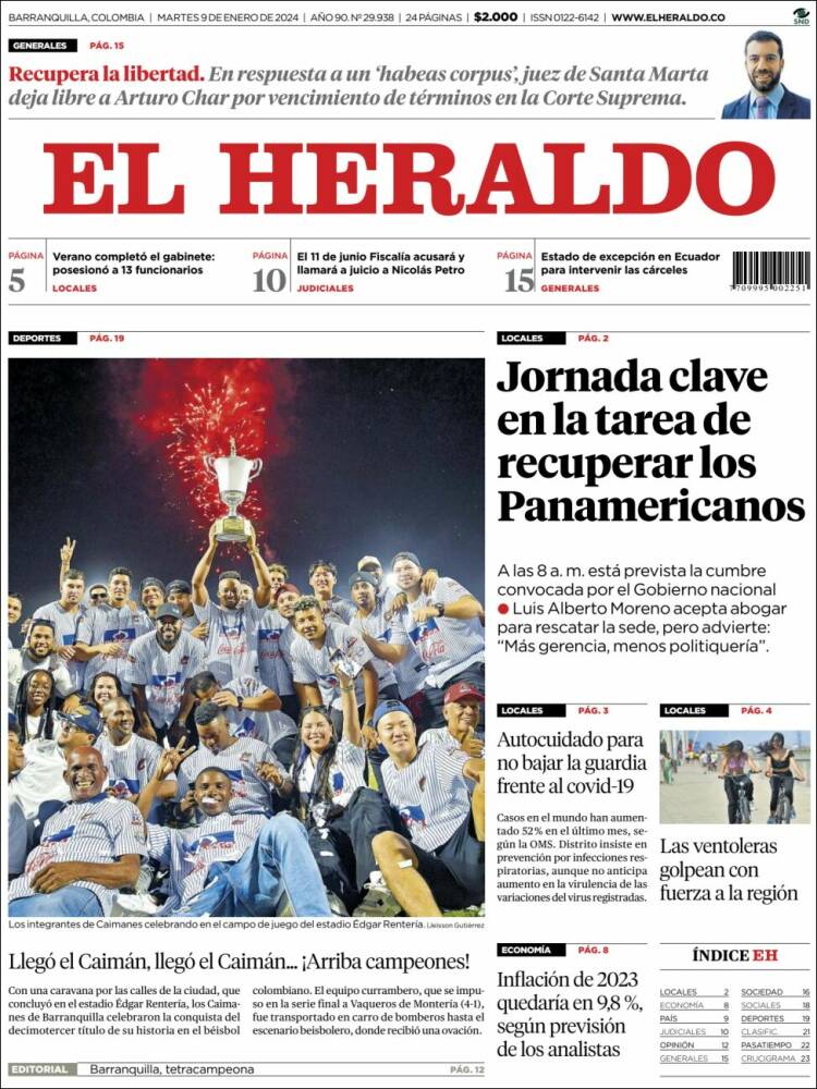 Portada de El Heraldo (Colombia)