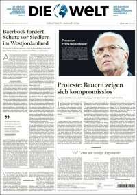 Portada de Die Welt (Alemania)