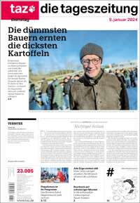 Portada de Die Tageszeitung (Alemania)