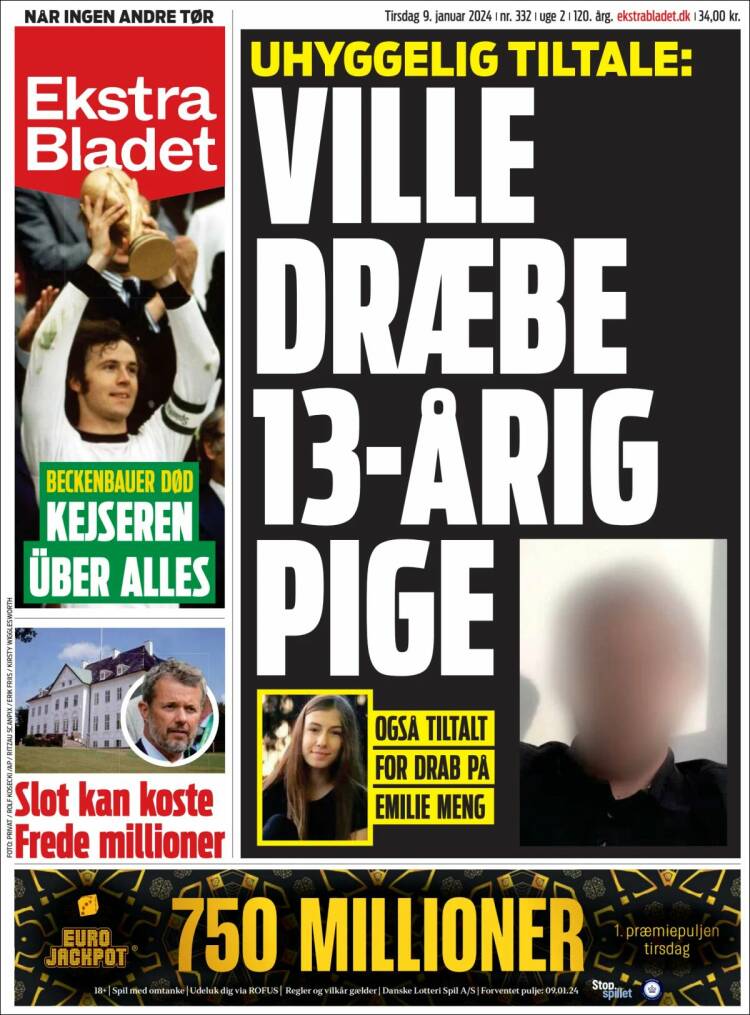 Portada de Ekstra Bladet (Dinamarca)