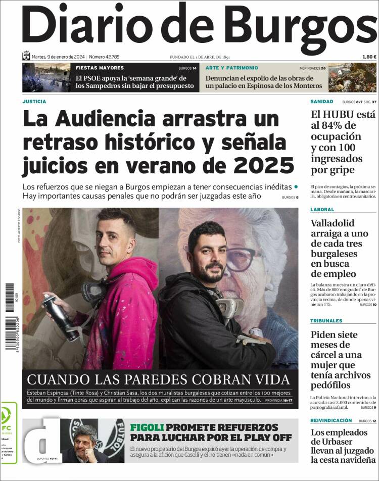 Portada de Diario de Burgos (España)