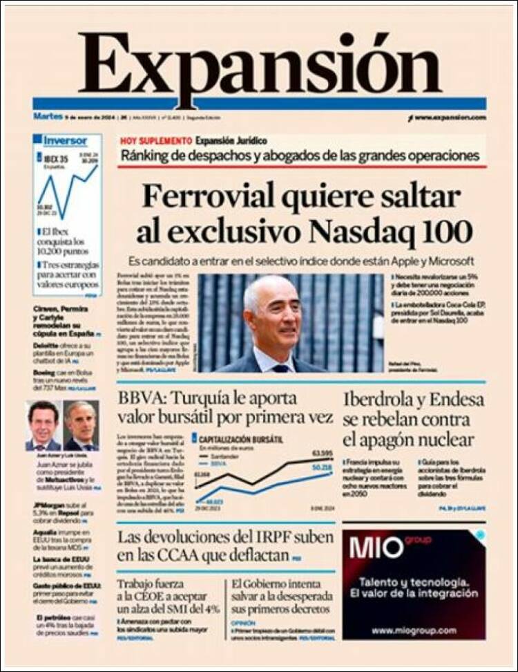 Portada de Expansión (Espa&ntilde;a)