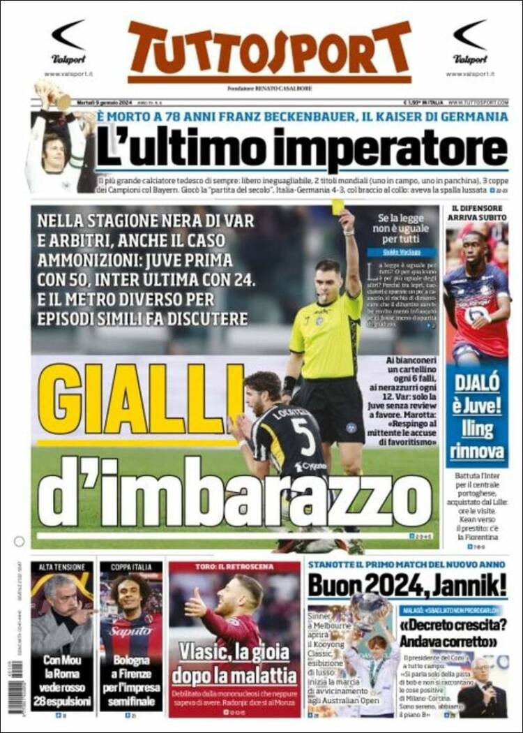 Portada de Tuttosport (Italia)
