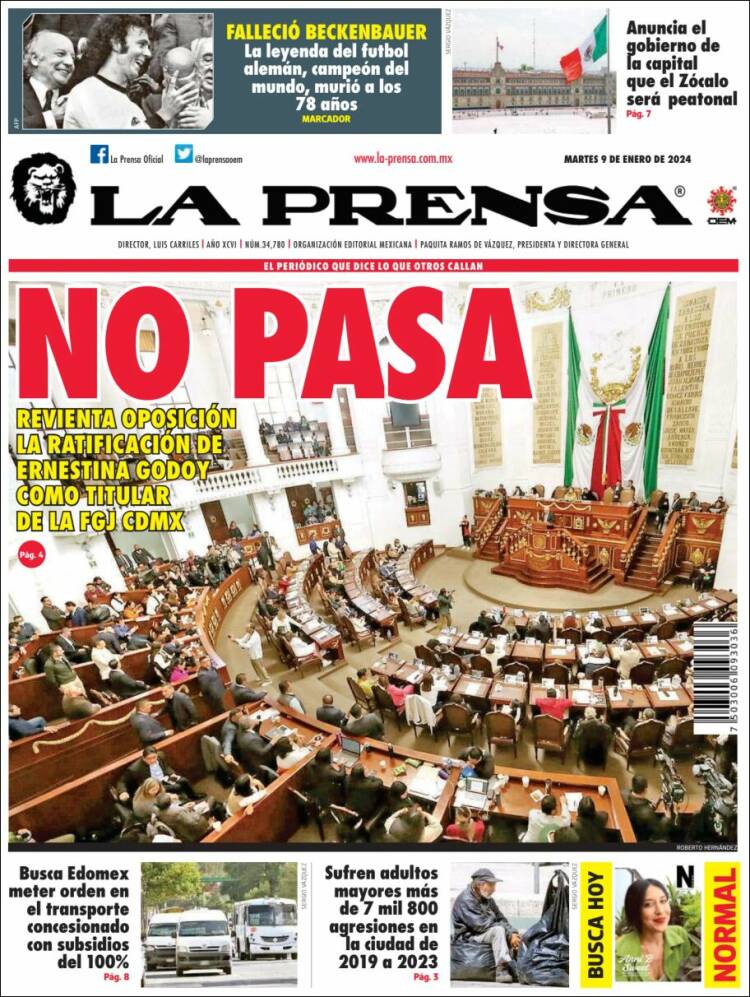 Portada de La Prensa (México)