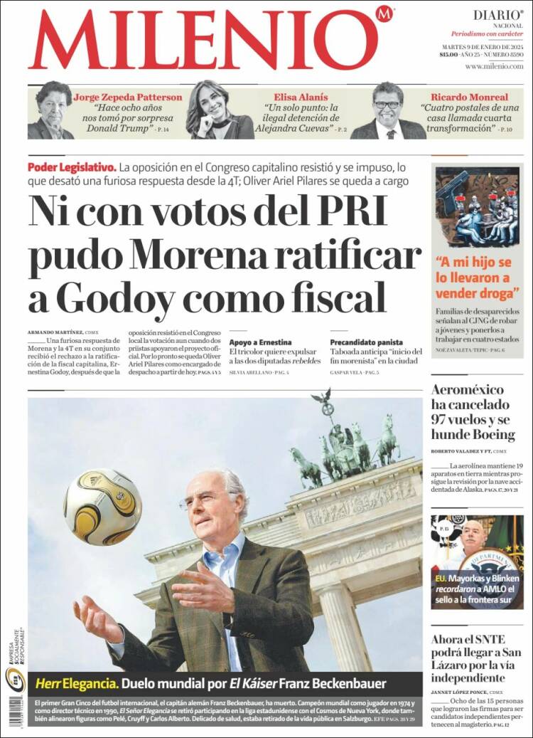 Portada de Milenio (México)