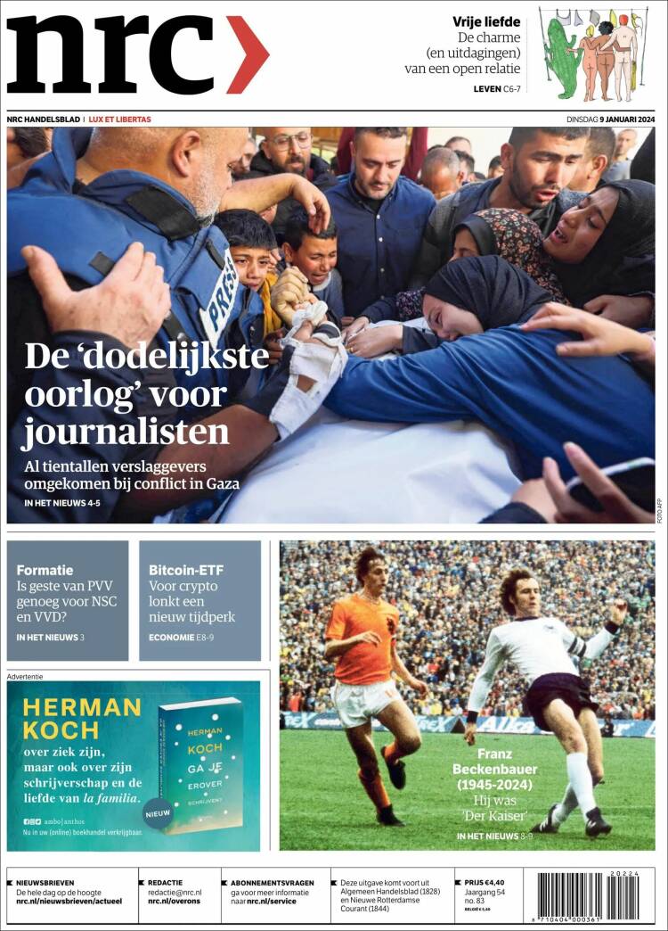 Portada de NRC Handelsblad (Pa&iacute;ses Bajos)