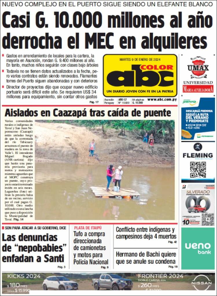 Portada de ABC Color (Paraguay)
