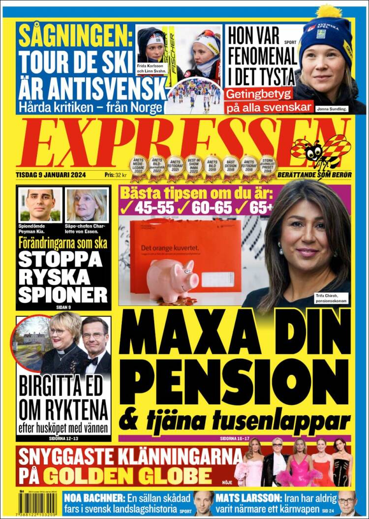 Portada de Expressen (Suecia)