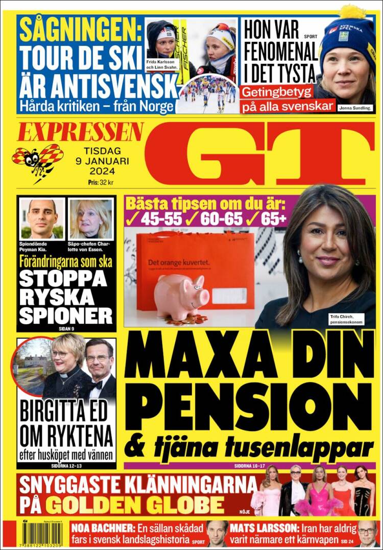 Portada de Göteborgstidningen (Suecia)