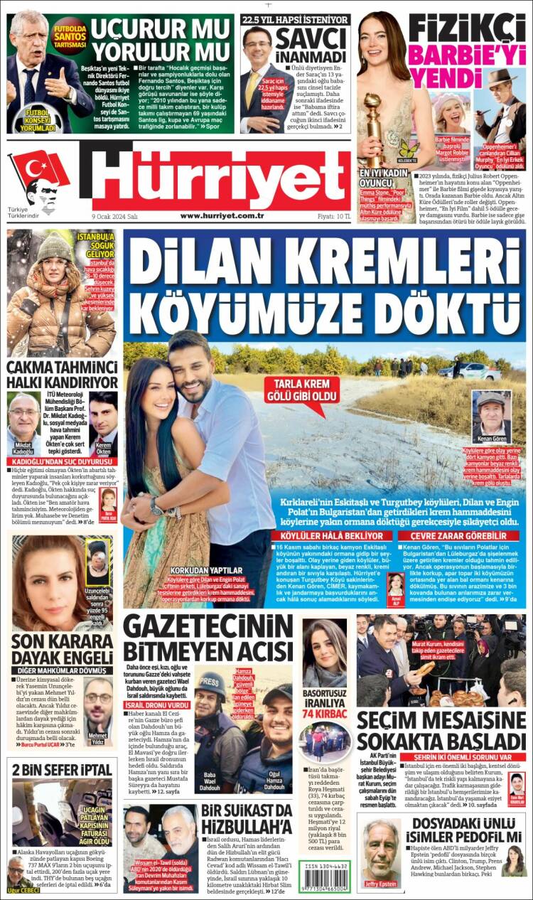 Portada de Hürriyet (Turqu&iacute;a)