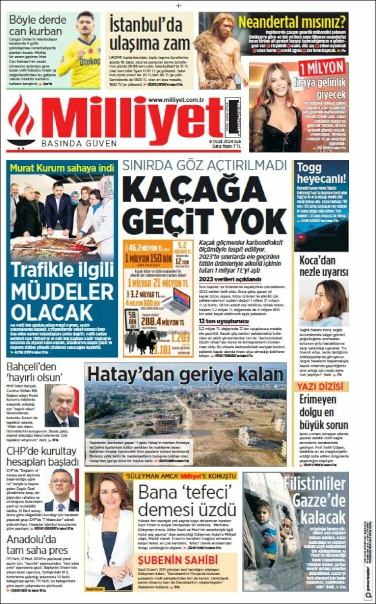 Portada de Milliyet (Turqu&iacute;a)