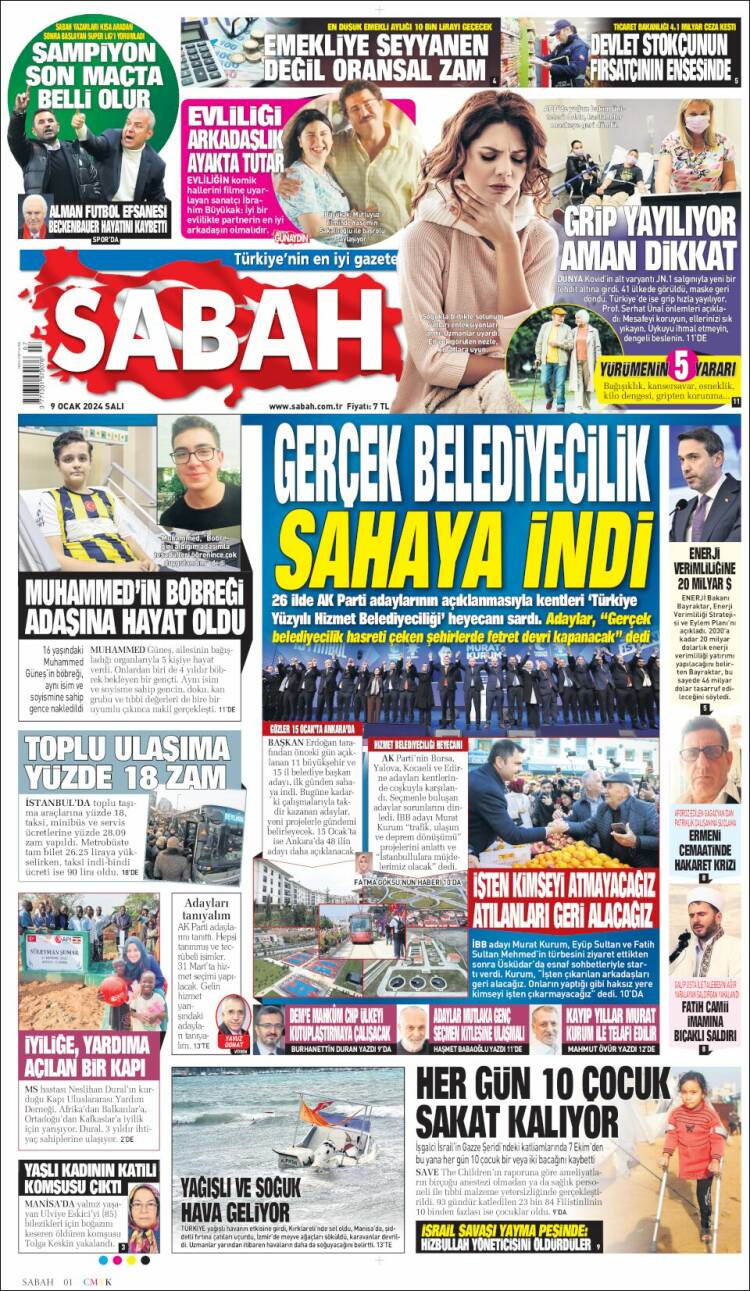 Portada de Sabah (Turqu&iacute;a)
