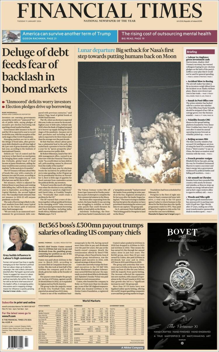 Portada de Financial Times (Reino Unido)