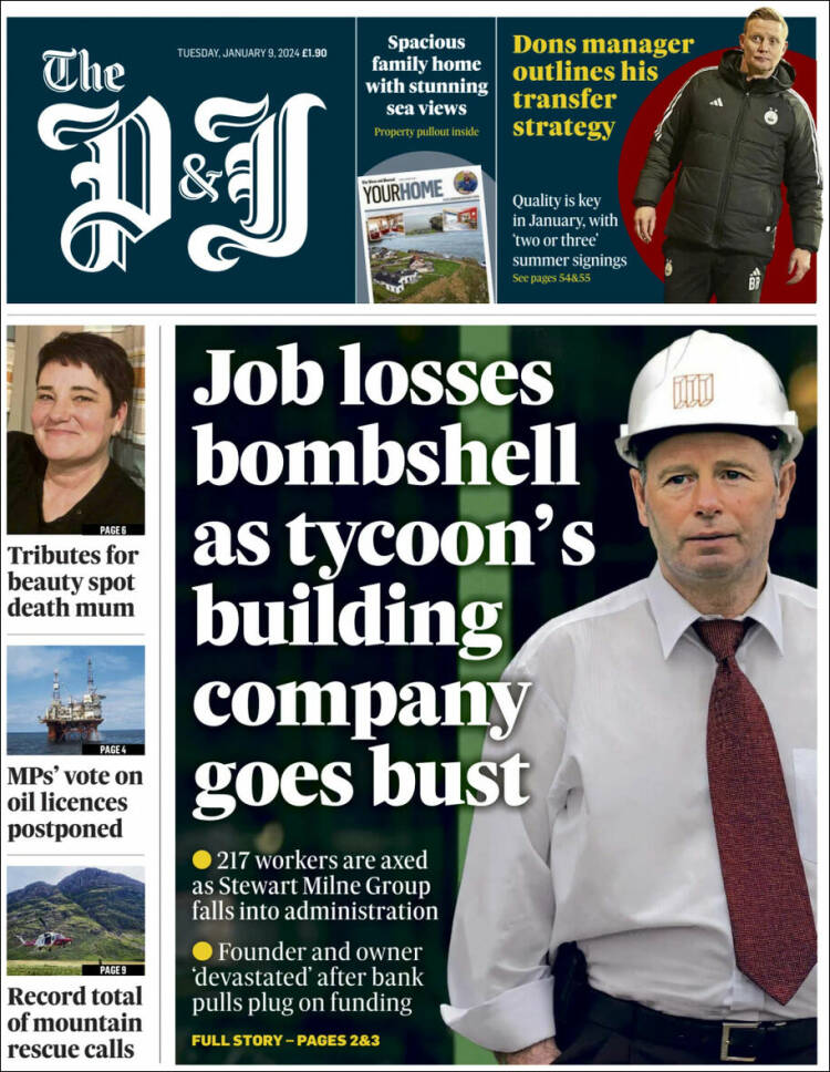 Portada de The Press and Journal (Reino Unido)