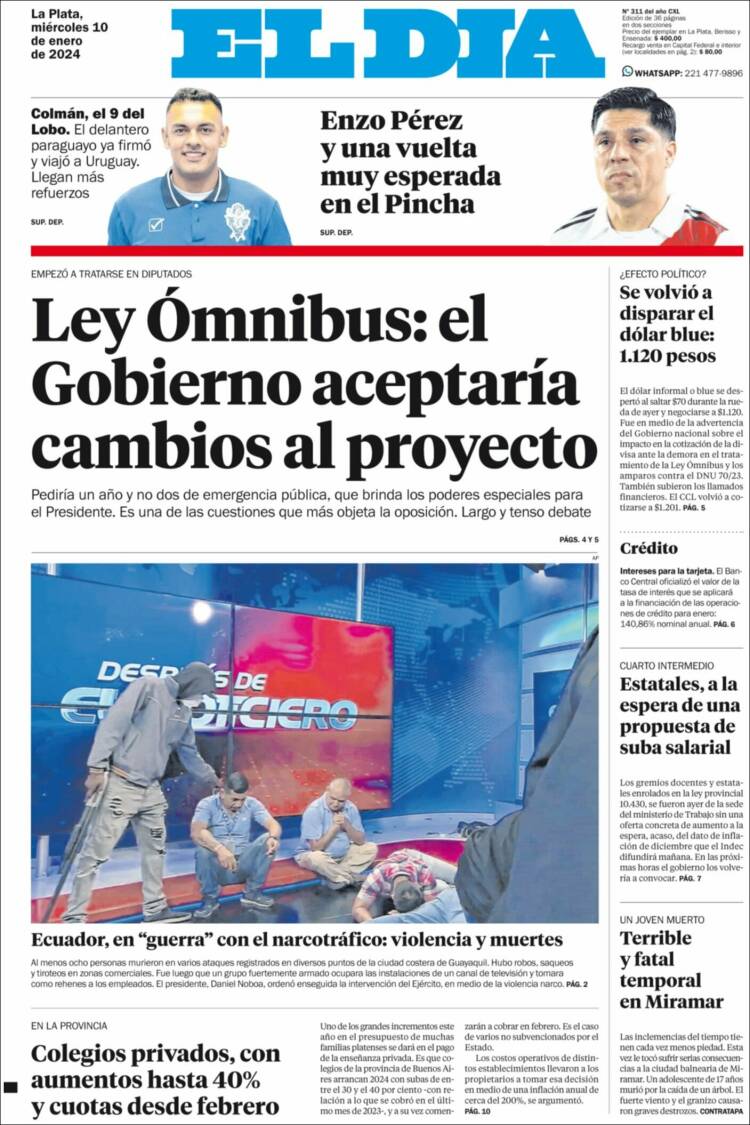 Portada de El Día de la Plata (Argentina)