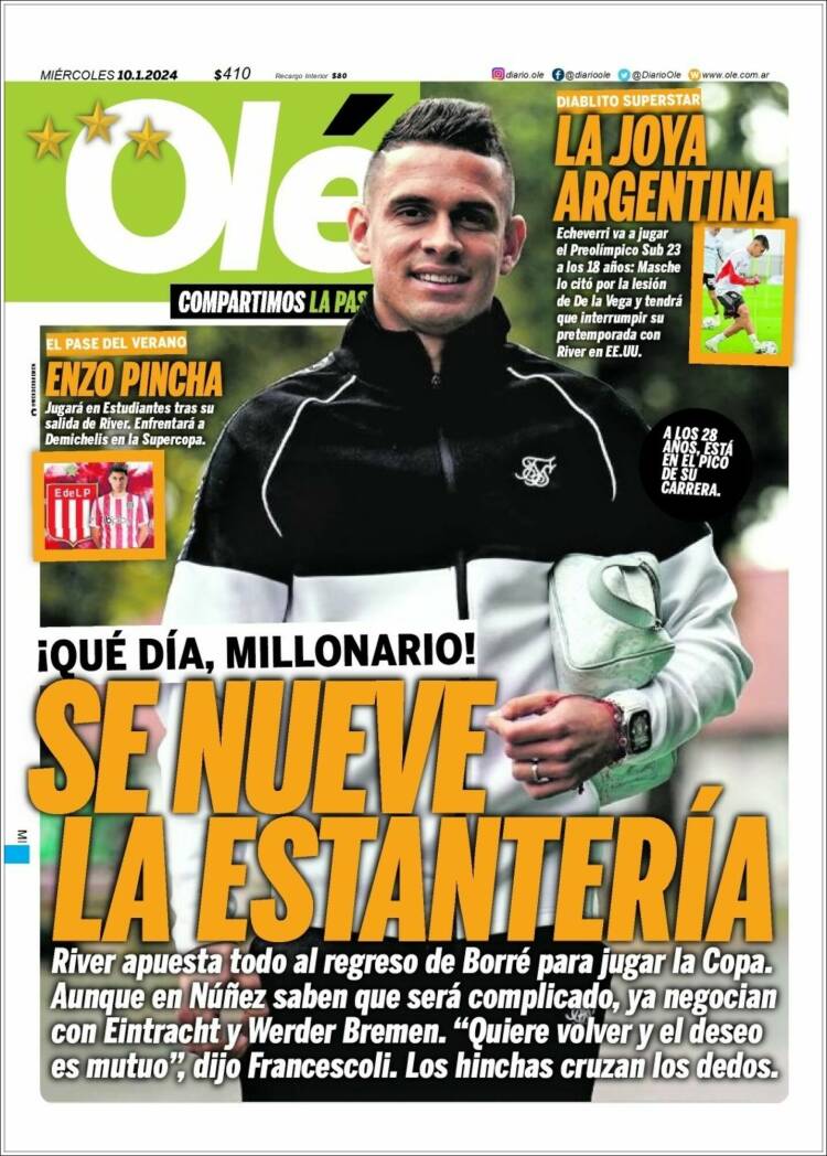 Portada de Olé (Argentina)