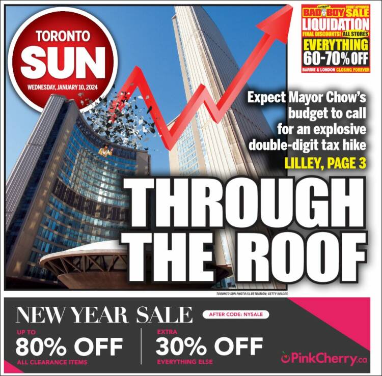 Portada de The Toronto Sun (Canadá)