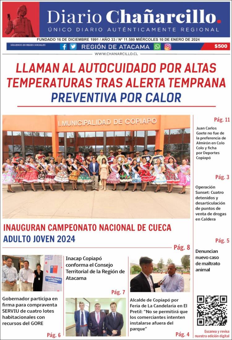 Portada de Diario Chañarcillo (Chile)