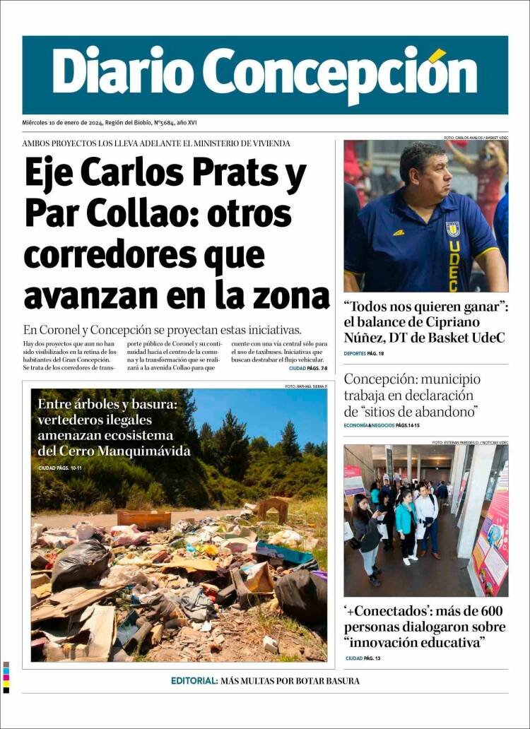 Portada de Diario de Concepción (Chile)