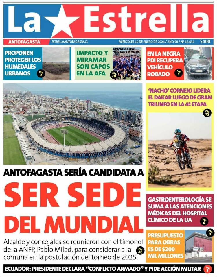 Portada de La Estrella del Norte (Chile)
