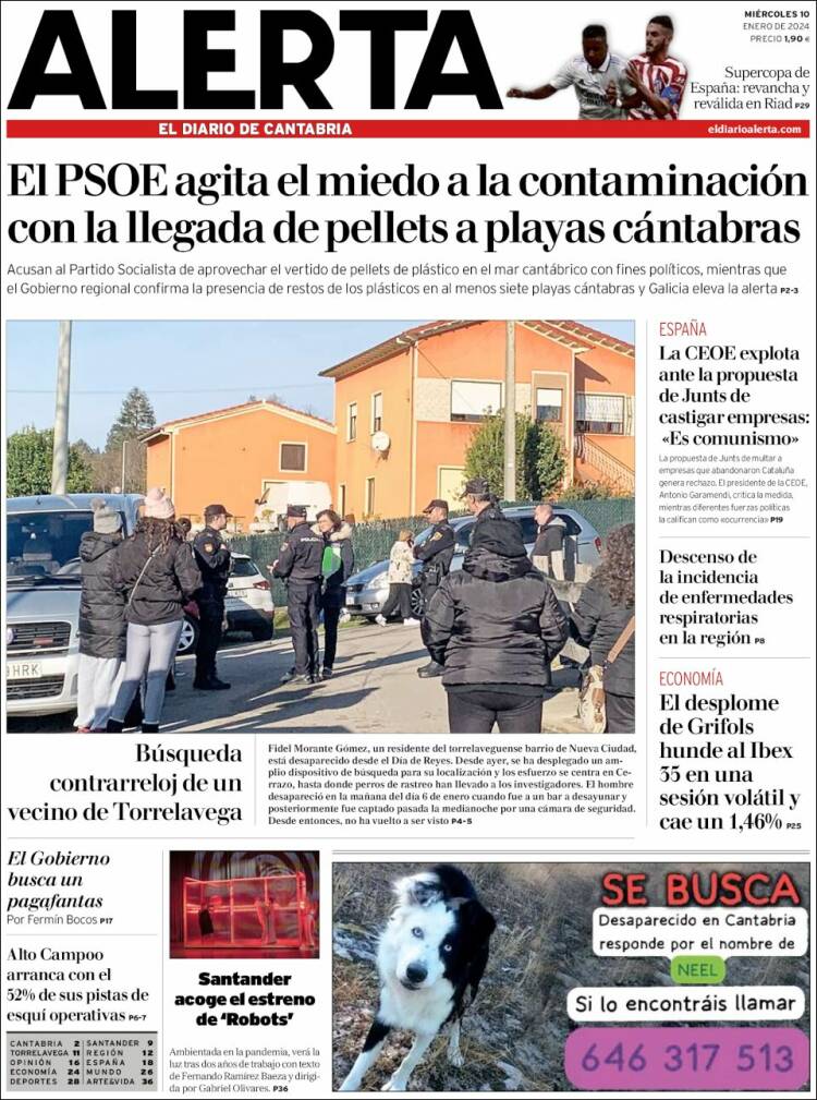 Portada de Alerta - El Diario de Cantabria (España)