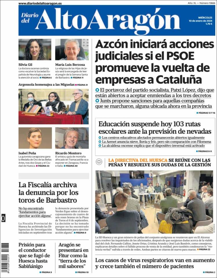 Portada de Diario del AltoAragón (España)