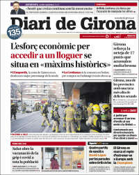 Portada de Diari de Girona (España)