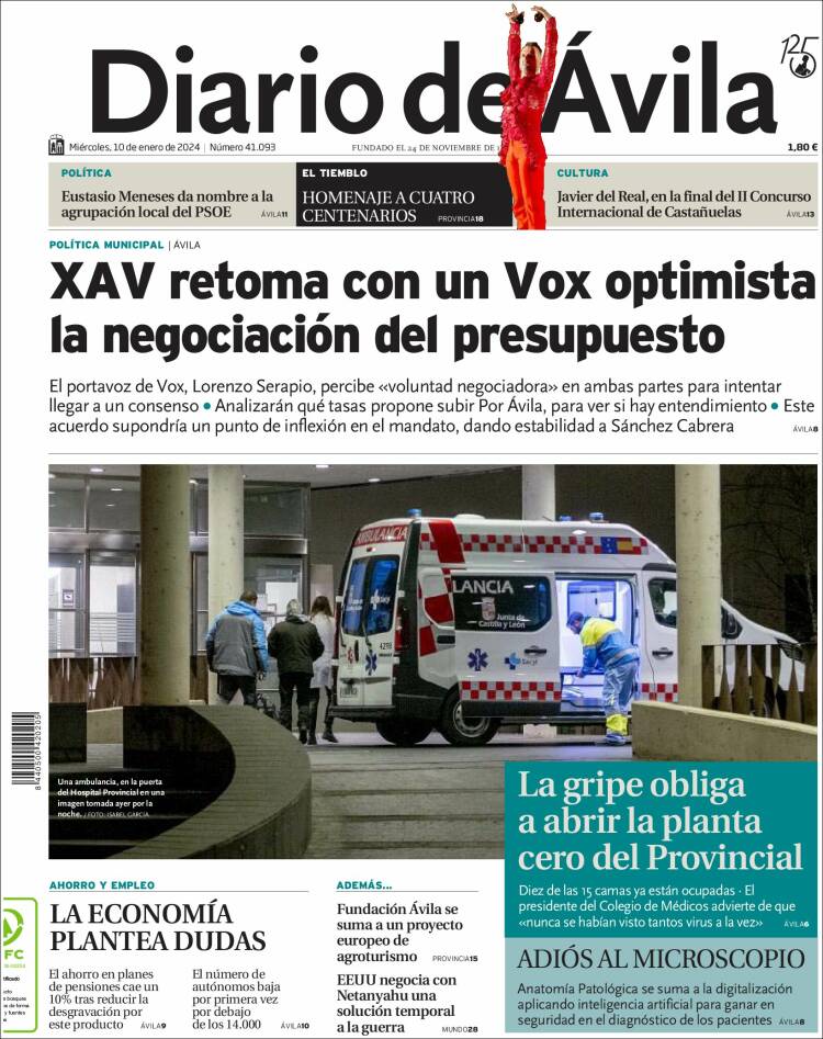 Portada de Diario de Ávila (España)