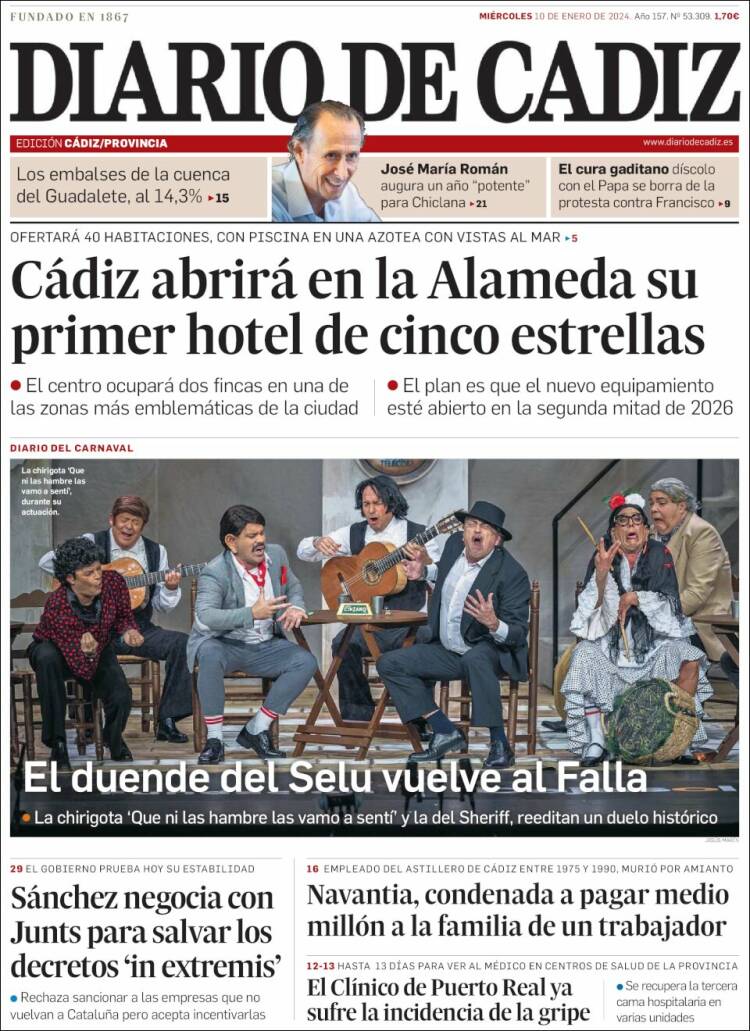 Portada de Diario de Cádiz (España)